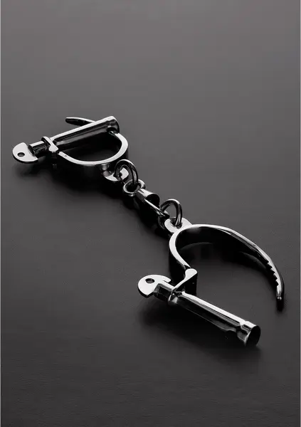 Sinner Gear Adjustable Darby Steel Handcuffs - Multi-Position Locking System