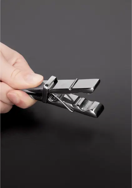 Ouch! Heavy Duty Stainless Steel Clothespin-Style Nipple Clamps Silver