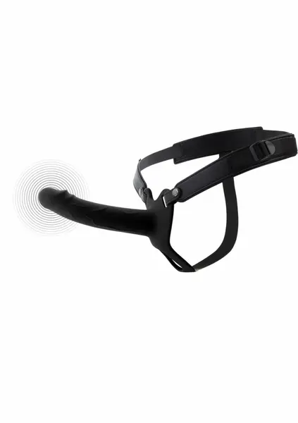 INFERNO Hollow Vibrating Strap-On Silicone System 18 cm Black