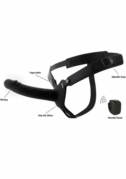 INFERNO Hollow Vibrating Strap-On Silicone System 18 cm Black