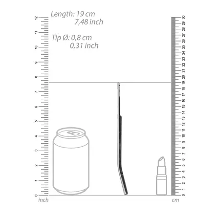 Mystim Stainless Steel Urethral Dilator 0.3/8 mm - Precision Model