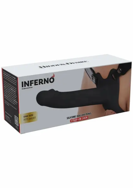 Inferno кух силиконов страпон с регулируем колан, 20 см