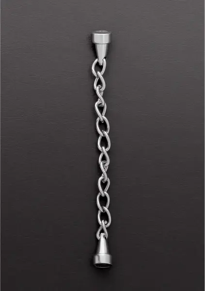Shots Toys Mini Magnetic Pressure Clamp with Chain - Silver, 1 pc