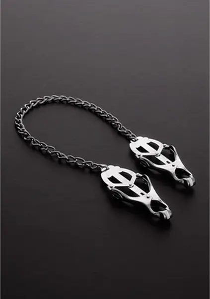 Sinner Gear Clover Adjustable Nipple Clamp with Sturdy Chain - Silver