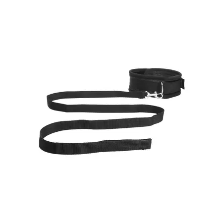 Ouch! Velvet Adjustable Collar with Leash - Soft Touch, 120 cm Lead