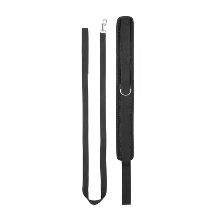 Ouch! Velvet Adjustable Collar with Leash - Soft Touch, 120 cm Lead