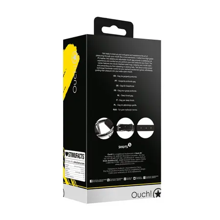Ouch! Deep Throat Gag Black - Adjustable PU Leather Mouthpiece