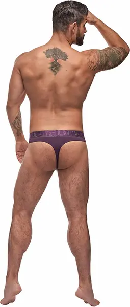 Male Power Avant-Garde Enhancer Thong L/XL Purple Collage Waistband