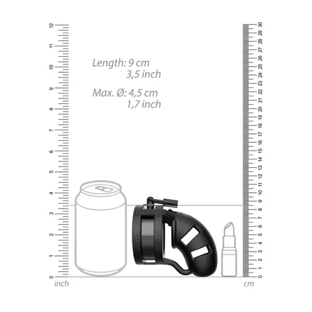 Mancage Model 18 Silicone Chastity Device with Split Strap 9 cm Black