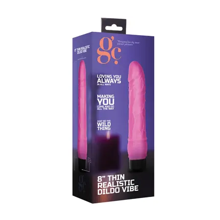 GC Vibrating Intimate Machine 8 Thin 20cm - TPE, Adjustable Power, Beige