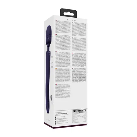 VIVE Kiku Double-Ended Wand with Flapping Stimulator, Purple, Silicone