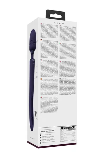 VIVE Kiku Double-Ended Wand with Flapping Stimulator, Purple, Silicone