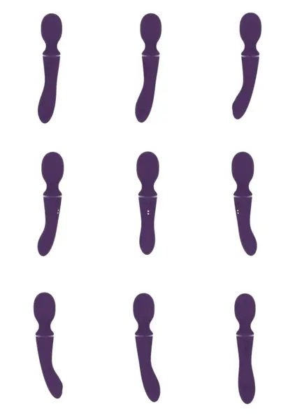 VIVE Nami Pulse Wave Dual Motor Wand Purple Multi-Attachment Set