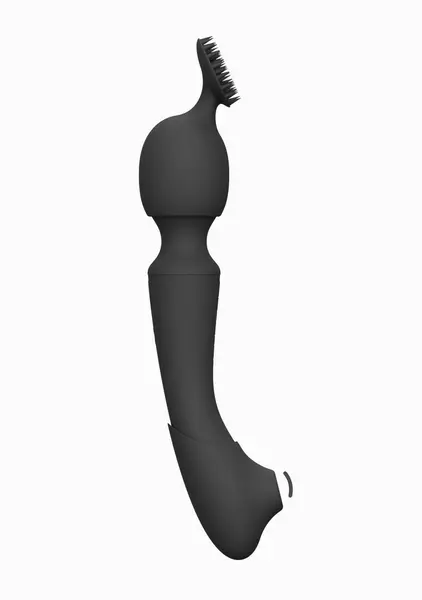 VIVE NAMI Pulse Wave Vibrating Wand Black - Dual Motor, 4 Attachments