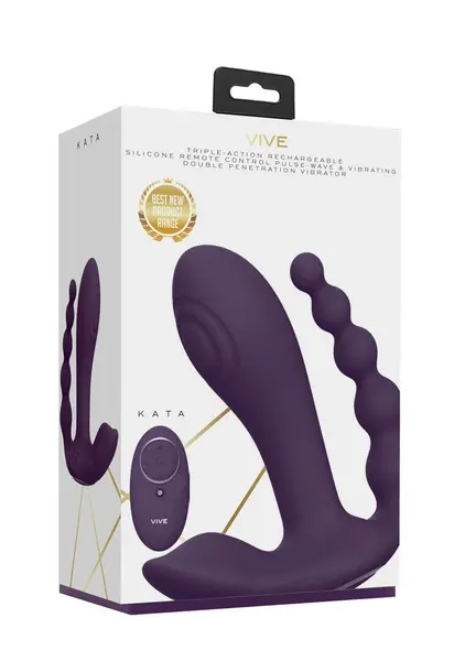Kata Pulse Wave Dual Stimulation System Purple - Triple Motor, Remote Control