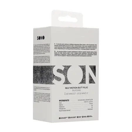SONO Model No.91 Intimate Silicone Plug with Movement System 9.5cm Black