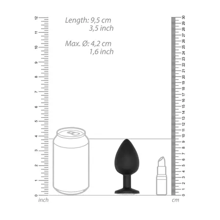 SONO Model No.91 Intimate Silicone Plug with Movement System 9.5cm Black