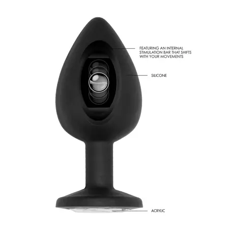 SONO Model No.91 Intimate Silicone Plug with Movement System 9.5cm Black
