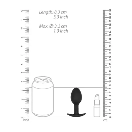 SONO No.89 Silicone Plug with Kinetic Ball, 8.3 cm, Black