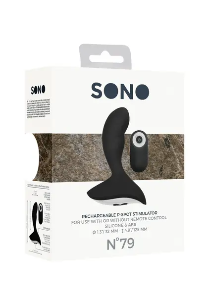 SONO No.79 Rechargeable Silicone Massager with Remote, Black