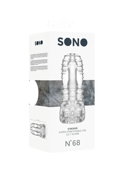 SONO No.68 Textured Intimate Device, Black, 15cm, Stretchable TPE