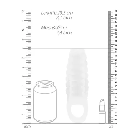 Screaming O No.21 Intimate Extension Sleeve with Support Strap, Clear