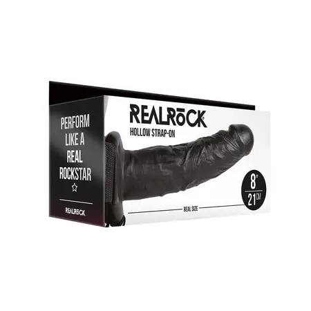 RealRock Hollow Strap-On Model 8 - Adjustable Harness, 20.5 cm, Beige
