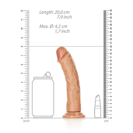 RealRock Curved 18 cm Silicone Model with Suction Cup, Natural Look