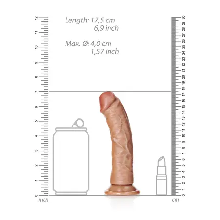 RealRock Curved Model with Suction Cup 15.5cm Beige - Anatomical Shape