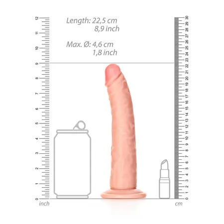 RealRock Slim Silicone Model with Suction Cup 20.5 cm Beige