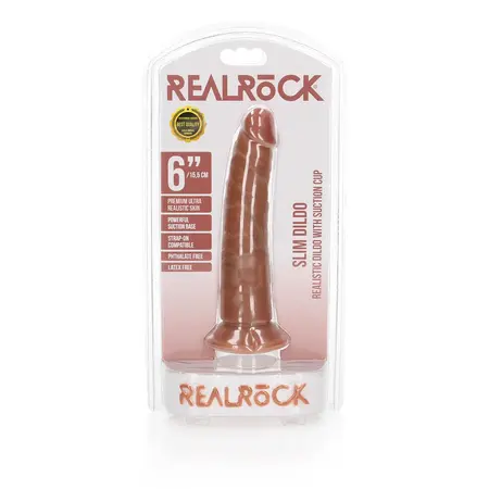 RealRock Slim Model with Suction Cup 15.5 cm - Natural Finish