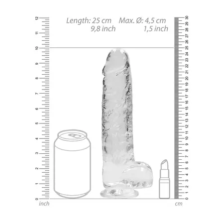 RealRock Crystal Clear Intimate Model with Suction Cup 25cm Transparent