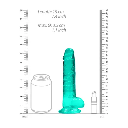 REALROCK Crystal Clear 19cm Anatomical Model with Suction Cup