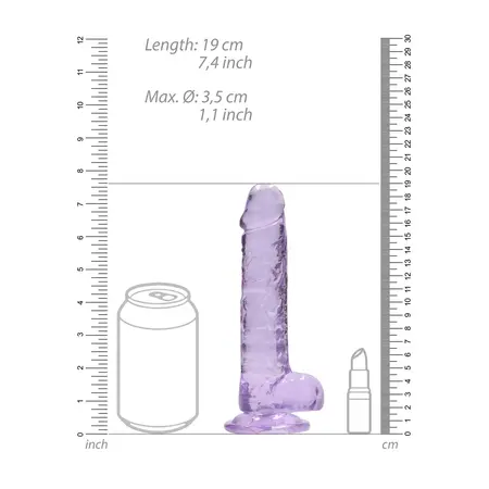 REALROCK Crystal Clear 7in Anatomical Model with Suction Cup Transparent