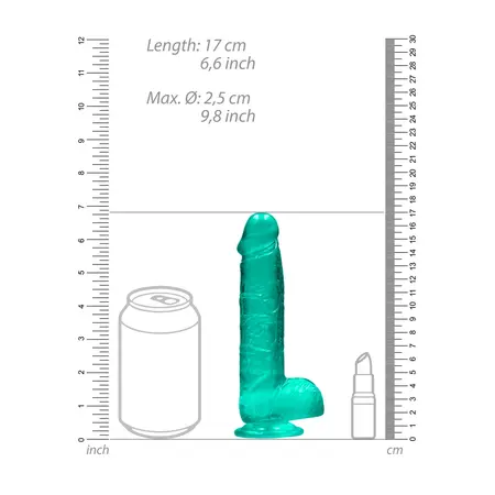 REALROCK Crystal Clear Model 6 with Suction Cup 17cm Transparent