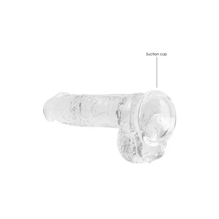 RealRock Crystal Clear прозрачно дилдо с вендуза, 17 см – модел 4