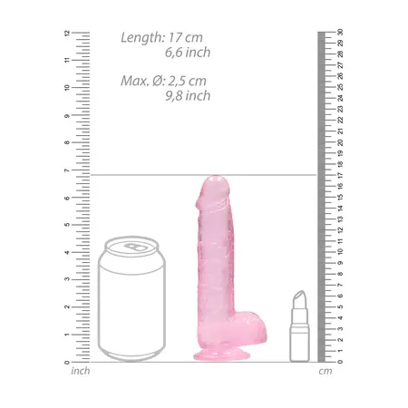 REALROCK Crystal Clear 6'' Intimate Model with Base - 15 cm Transparent
