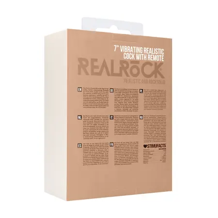 RealRock Vibrating Intimate Machine 18 cm with Scrotum, Natural Tone