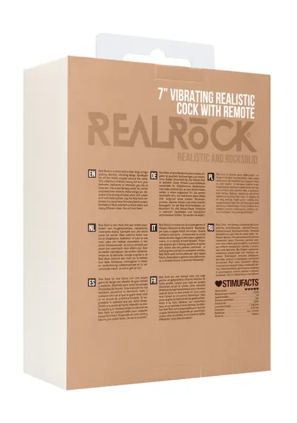 RealRock Vibrating Intimate Machine 18 cm with Scrotum, Natural Tone