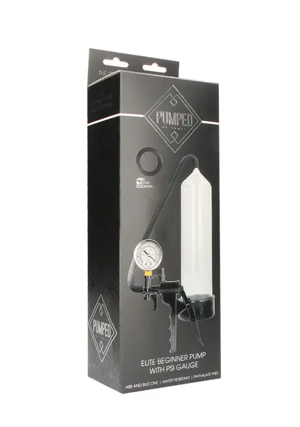 Shots Toys Elite Beginner Pump with PSI Gauge Black 23 cm Silicone