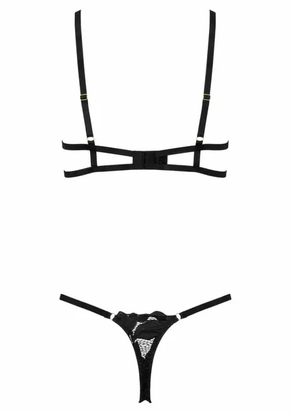 TP103 2-Piece Lace Set - Elegant Minimalist Lingerie, Black, Adjustable
