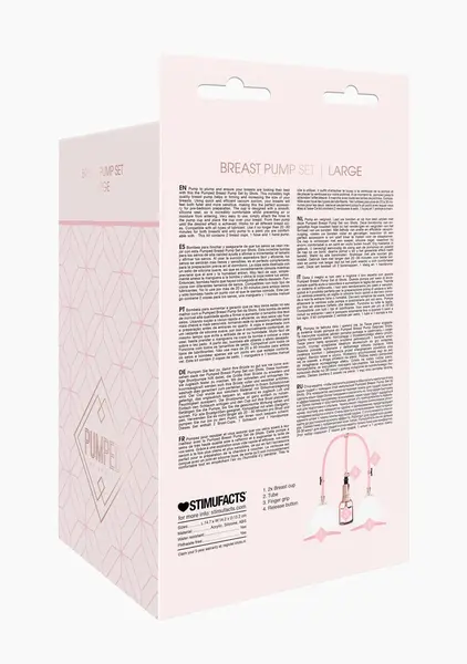 Shots Pumped Breast Enhancement Set Large - Adjustable Vacuum System