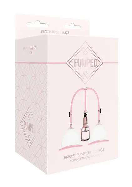 Shots Pumped Breast Enhancement Set Large - Adjustable Vacuum System