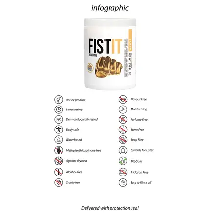 Fist It Water-Based Lubricant 1000ml - Long-Lasting Formula, Neutral Scent