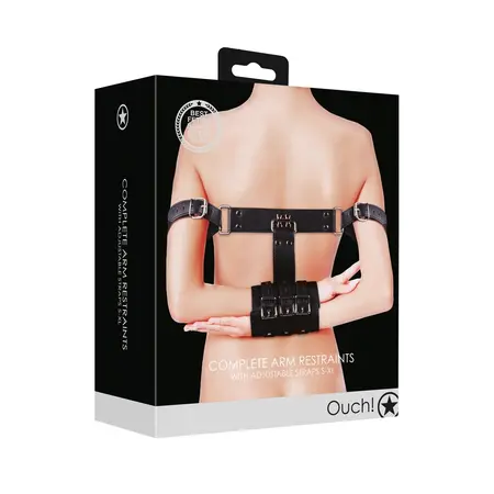 Shots Leather Arm Binder Model - Adjustable Black Restraint System