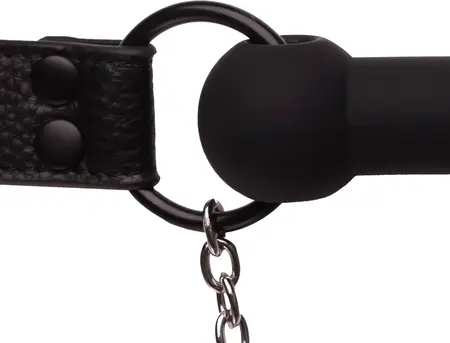 Sinner Gear Silicone Bit Gag with Adjustable Nipple Clamps Black