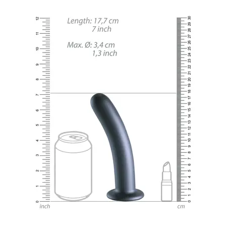 OUCH! Smooth Silicone 17 cm Intimate Model with Suction Cup, Metallic Blue