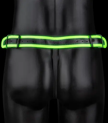 Ouch! Striped Jockstrap S/M - Glow-in-the-Dark, Adjustable Fit