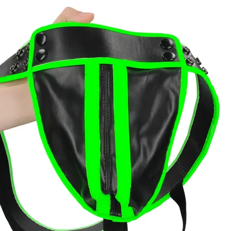 Ouch! Striped Jockstrap S/M - Glow-in-the-Dark, Adjustable Fit