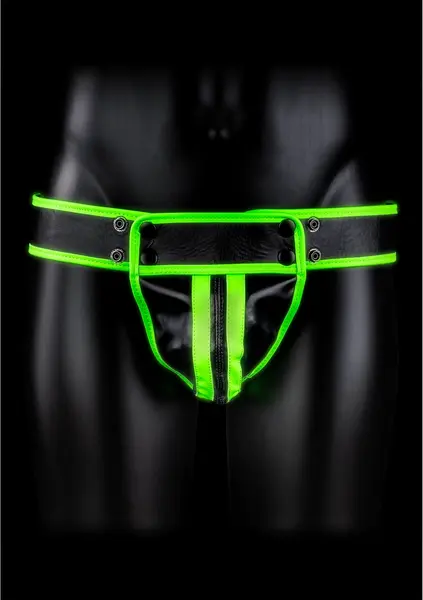 OUCH! Jockstrap Glow-in-the-Dark L/XL - Adjustable Fluorescent Green